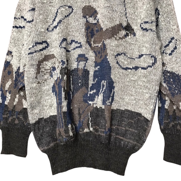 Harry Rosen Vintage Golf Sweater Wool Alpaca Blend Knit Crew Neck Men's Medium - Picture 6 of 11